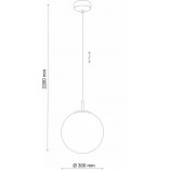 Lampa wisząca dekoracyjna szklana kula Cadix 30cm przeźroczysty / złoty TK Lighting