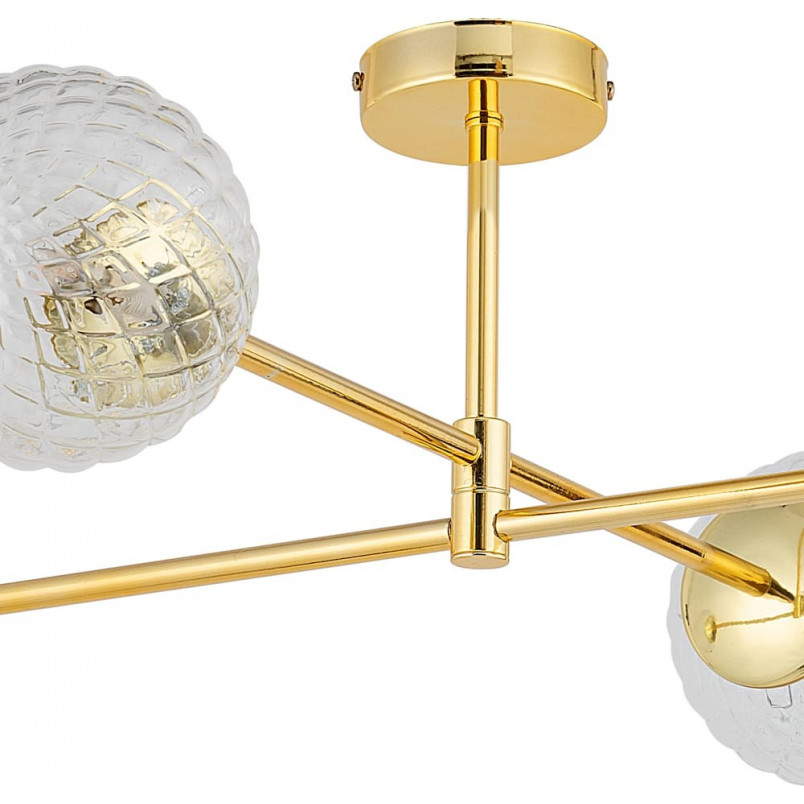 Lampa sufitowa 4 szklane kule Cadix IV 73cm przeźroczysty / złoty TK Lighting