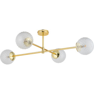 Lampa sufitowa 4 szklane kule Cadix IV 73cm przeźroczysty / złoty TK Lighting