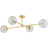 Lampa sufitowa 4 szklane kule Cadix IV 73cm przeźroczysty / złoty TK Lighting