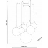 Lampa Cadix VII - Szklane kule, złoty akcent | TK Lighting