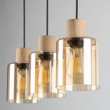 Lampa Wisząca Szklana Orson III | Bursztynowa, E27 | TK Lighting