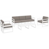 Zestaw mebli ogrodowych Mykonos XL - Siesta | Biały/Brąz