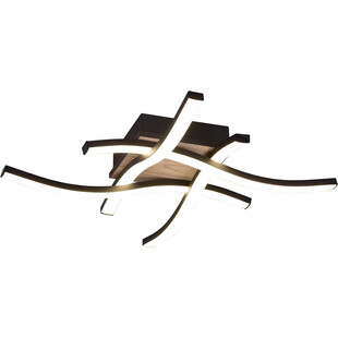 Plafon nowoczesny Route LED 46x46cm czarny / drewno Reality