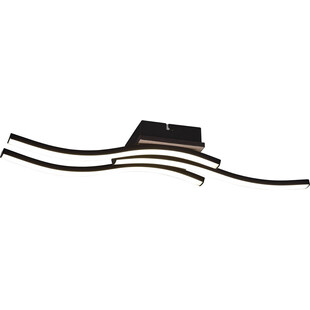 Plafon nowoczesny Route II LED 56x12cm czarny / drewno Reality