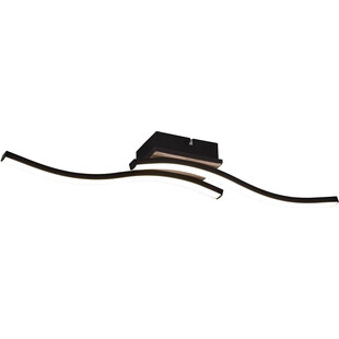 Plafon nowoczesny Route LED 56x9cm czarny / drewno Reality