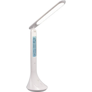 Lampa na biurko z zegarem i budzikiem Patty LED biała Reality