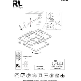 Plafon LED Reality z pilotem i ściemniaczem | 39cm