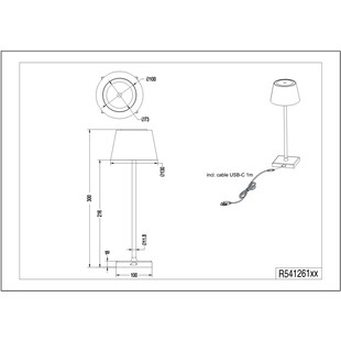 Lampa zewnętrzna na stół z usb i ściemniaczem Sanchez LED biała Reality