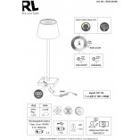 Lampa zewnętrzna na stół z usb i ściemniaczem Sanchez LED biała Reality