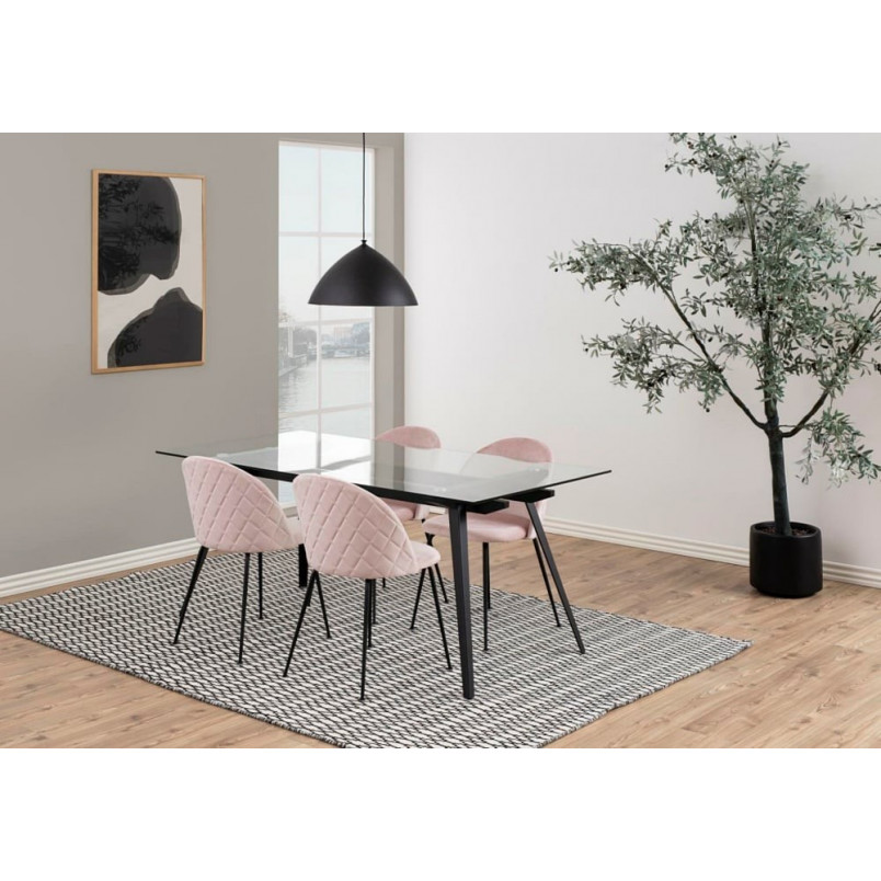 Krzesło Actona Louise czarne ze złotymi nogami | Elegancki design