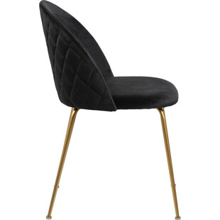 Krzesło tapicerowane ze złotymi nogami Louise czarne Actona