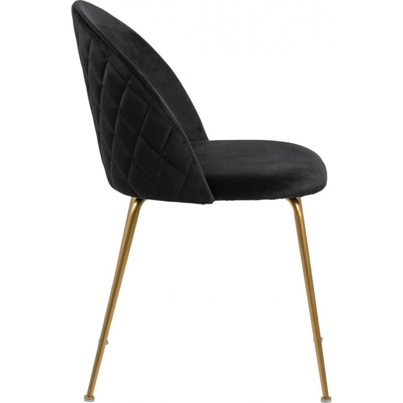 Krzesło Actona Louise czarne ze złotymi nogami | Elegancki design