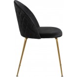 Krzesło Actona Louise czarne ze złotymi nogami | Elegancki design