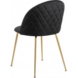 Krzesło Actona Louise czarne ze złotymi nogami | Elegancki design