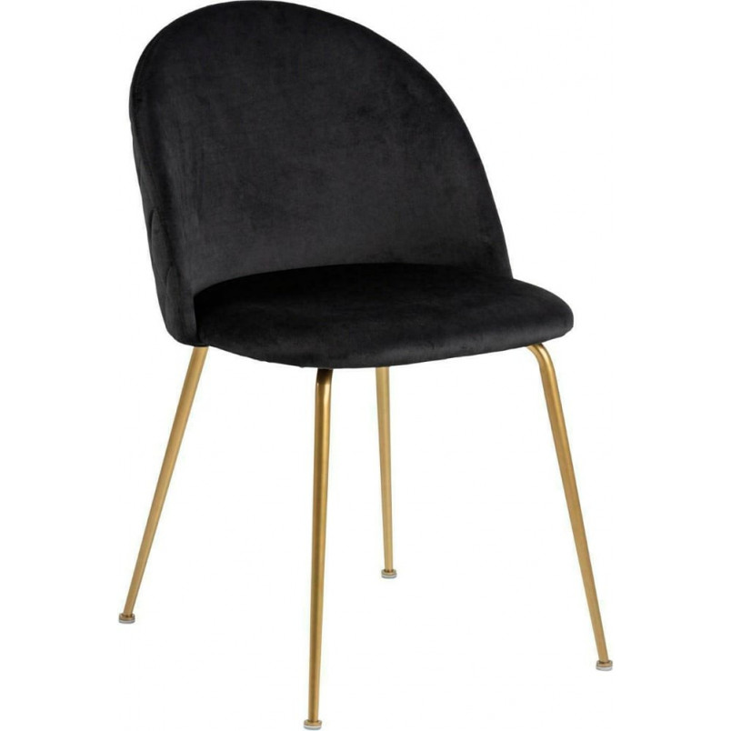 Krzesło Actona Louise czarne ze złotymi nogami | Elegancki design