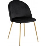 Krzesło Actona Louise czarne ze złotymi nogami | Elegancki design