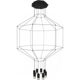 Lampa wisząca Linea 8-punktowa czarna | Step Into Design