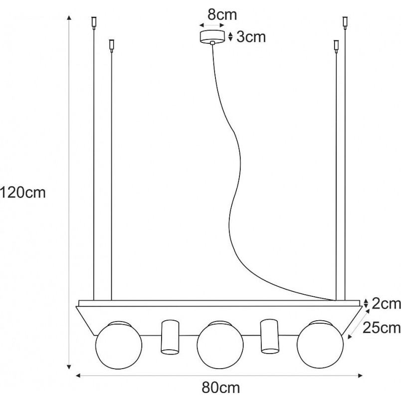 Lampa wisząca Plant Shelf 80cm czarna - ZumaLine | Oświetlenie
