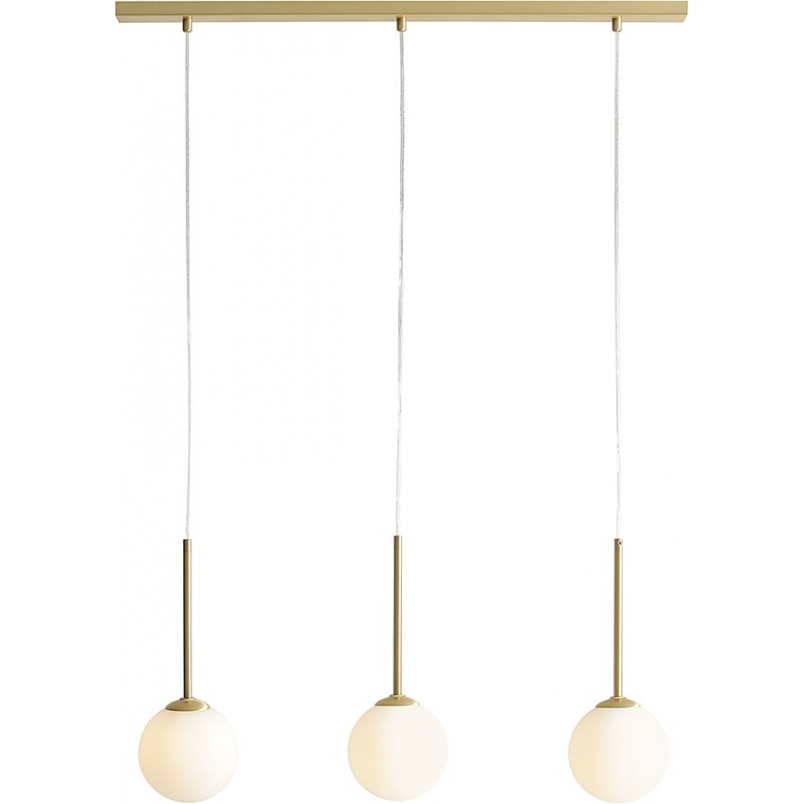 Lampa wisząca Bosso Brass III | Biało-mosiężna, 3 kule - Aldex
