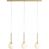 Lampa wisząca Bosso Brass III | Biało-mosiężna, 3 kule - Aldex