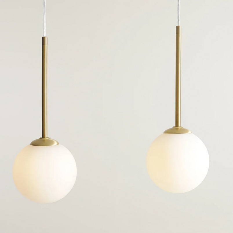 Lampa wisząca Bosso Brass III | Biało-mosiężna, 3 kule - Aldex