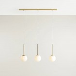 Lampa wisząca Bosso Brass III | Biało-mosiężna, 3 kule - Aldex