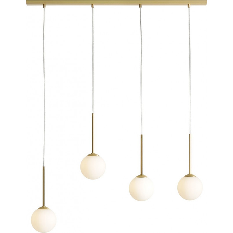 Lampa wisząca Bosso Brass IV - szklane kule biało-mosiężne Aldex | Sklep z lampa