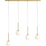 Lampa wisząca Bosso Brass IV - szklane kule biało-mosiężne Aldex | Sklep z lampa