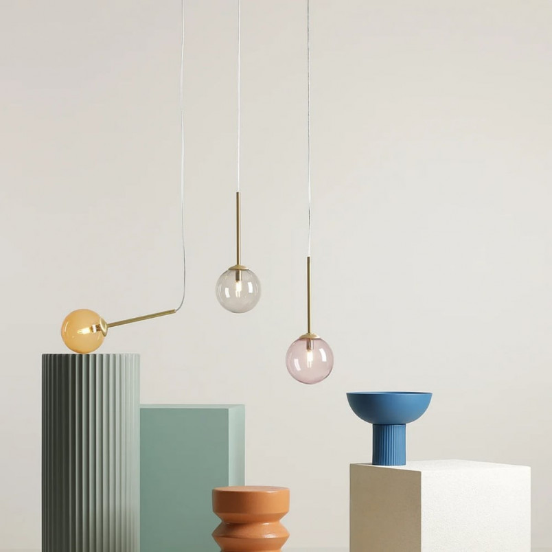 Lampa wisząca szklana różowa Aldex Bosso Mini - Odkryj elegancję!