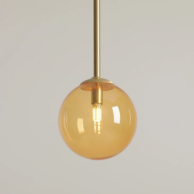 Lampa wisząca szklana Bosso Mini - Aldex | Pomarańczowa, 14cm
