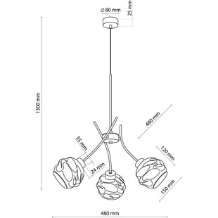 Lampa wisząca Zulia III - Szklana, Nowoczesna, TK Lighting