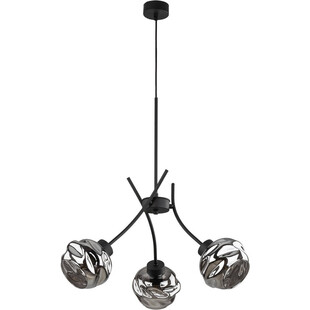 Lampa wisząca szklana nowoczesna Zulia III 48cm grafit lustrzany / czarny TK Lighting