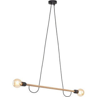 Lampa wisząca loft "patyczak" Helix Wood II 93cm czarny / jasne drewno TK Lighting