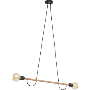 Lampa wisząca loft "patyczak" Helix Wood II 93cm czarny / jasne drewno TK Lighting
