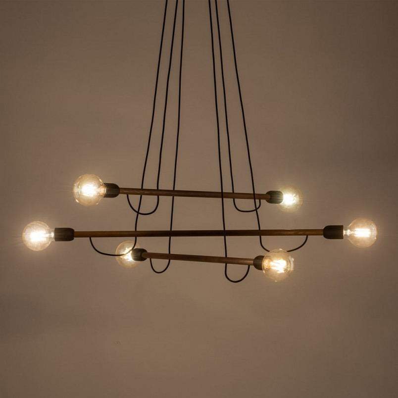 Lampa Wisząca Loft Helix Wood - TK Lighting | 93cm