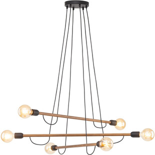 Lampa wisząca loft "patyczak" Helix Wood VI 93cm czarny / orzech TK Lighting