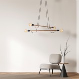 Lampa wisząca Helix Wood IV | Loftowa lampa z drewna | TK Lighting