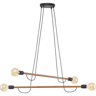 Lampa wisząca loft "patyczak" Helix Wood IV 93cm czarny / orzech TK Lighting