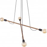 Lampa wisząca Helix Wood IV | Loftowa lampa z drewna | TK Lighting