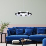Lampa wisząca Orbit: 5 szklanych kul, nowoczesny design