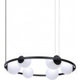 Lampa wisząca Orbit: 6 szklanych kul, nowoczesny design