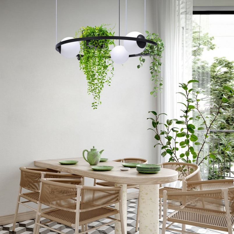Lampa wisząca ZumaLine Plant: Białe kule, kwietniki | Kup online