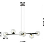 Lampa wisząca Rossi VI - szklane kule, 110cm | Emibig