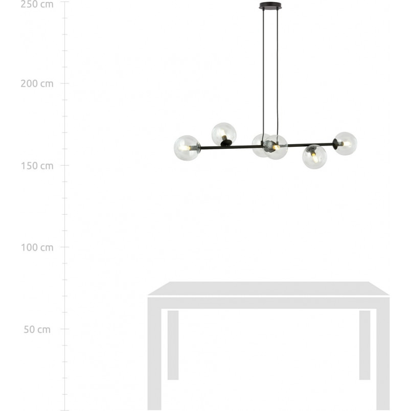 Lampa wisząca Rossi VI - szklane kule, 110cm | Emibig