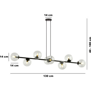 Lampa wisząca Rossi VIII | Szklane kule, 130cm | Emibig