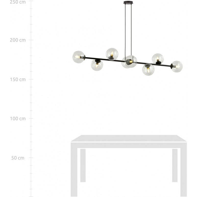 Lampa wisząca Rossi VIII | Szklane kule, 130cm | Emibig