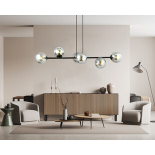 Lampa wisząca Rossi VI | 110cm | Szkło, Grafito | Emibig