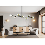 Lampa wisząca Rossi VIII - 8 kule szklane, 130cm | Emibig