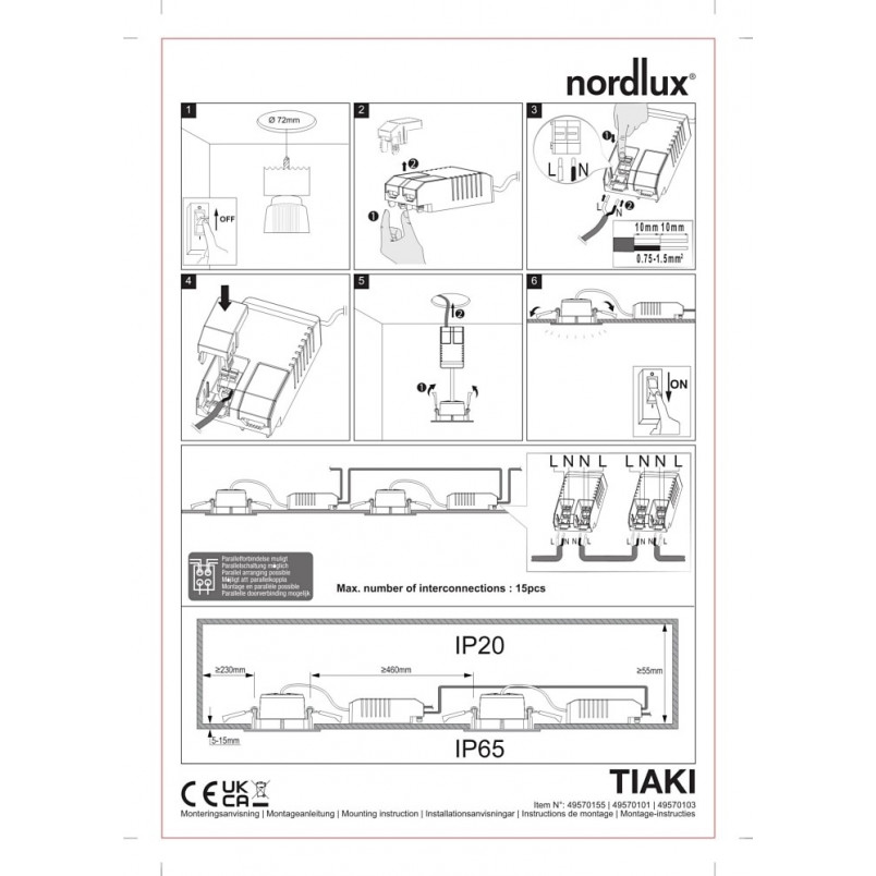 Lampa Nordlux Tiaki - Spot LED Czarny | Downlight IP65